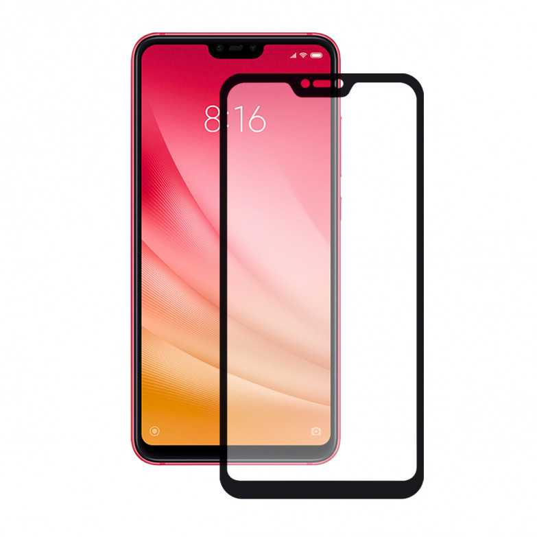 KSIX Full Glue 2.5d Protector Tempered Glass 9h For Xiaomi Mi 8 Lite Black (1 Unit)