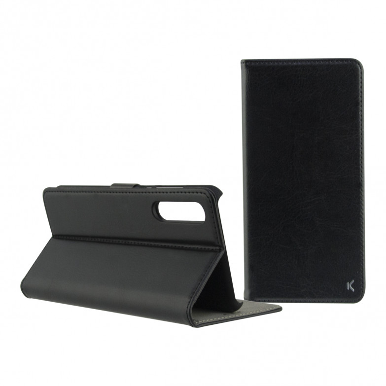 Funda con tapa para Xiaomi Mi 8 Pro, Semirrígida, Standing, Negro