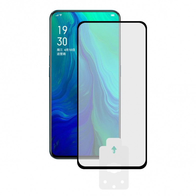 KSIX Machine 2.5d Protector Tempered Glass 9h With Edge For Oppo Reno Black (1 Unit)