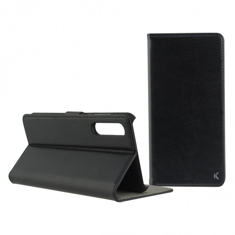 Funda con tapa para Xiaomi Mi Note 10, Xiaomi Mi Note 10 Pro, Semirrígida, Standing, Negro