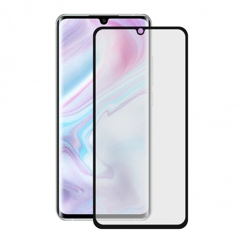 KSIX Full Glue 2.5d Protector Tempered Glass 9h For Xiaomi Mi Note 10, Note 10 Pro Black (1 Unit)