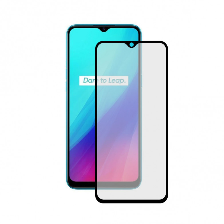 KSIX Full Glue 2.5d Protector Tempered Glass 9h For Realme C3(1 Unit)