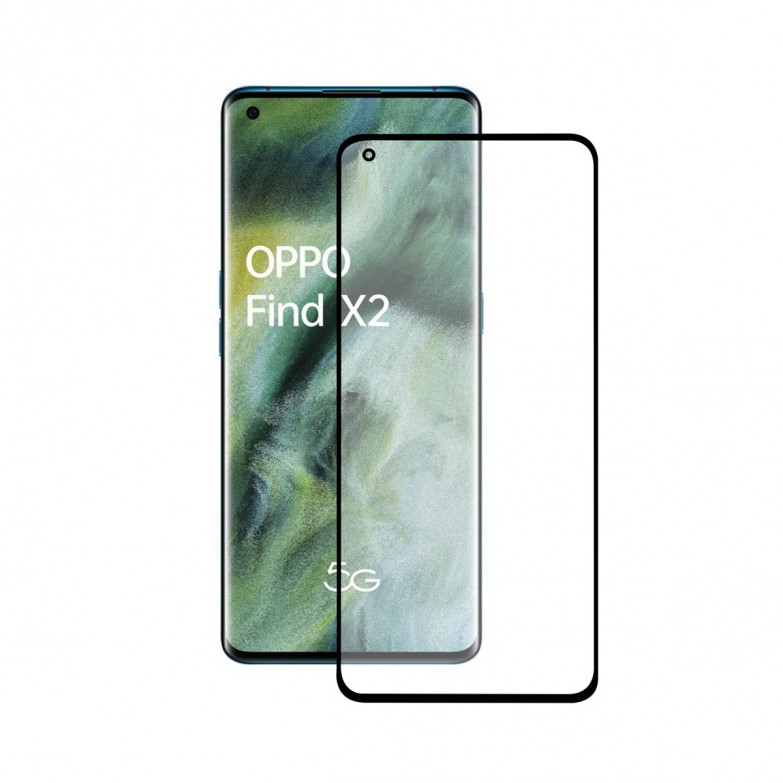 KSIX Full Glue 3d Protector Tempered Glass 9h For Oppo Find X2 Black Edge (1 Unit)