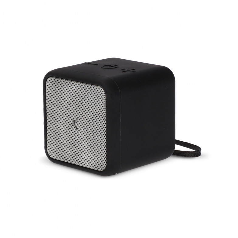 Altavoz inalámbrico portátil KSIX Kubic Box, Autonomía hasta 4 horas, Llamadas, True Wireless Stereo, Ranura micro SD, Negro