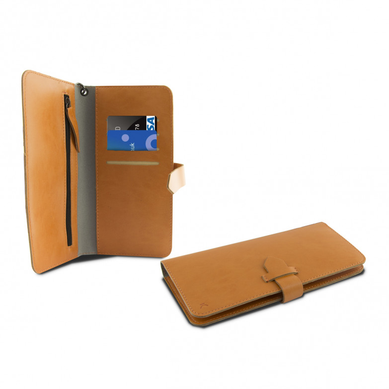 KSIX Universal Wallet Case For Smartphones Up To 5,5 Inches Orange