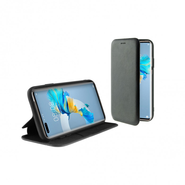 Funda con tapa para Huawei MATE 40 Pro 5G, Rígida, Negro