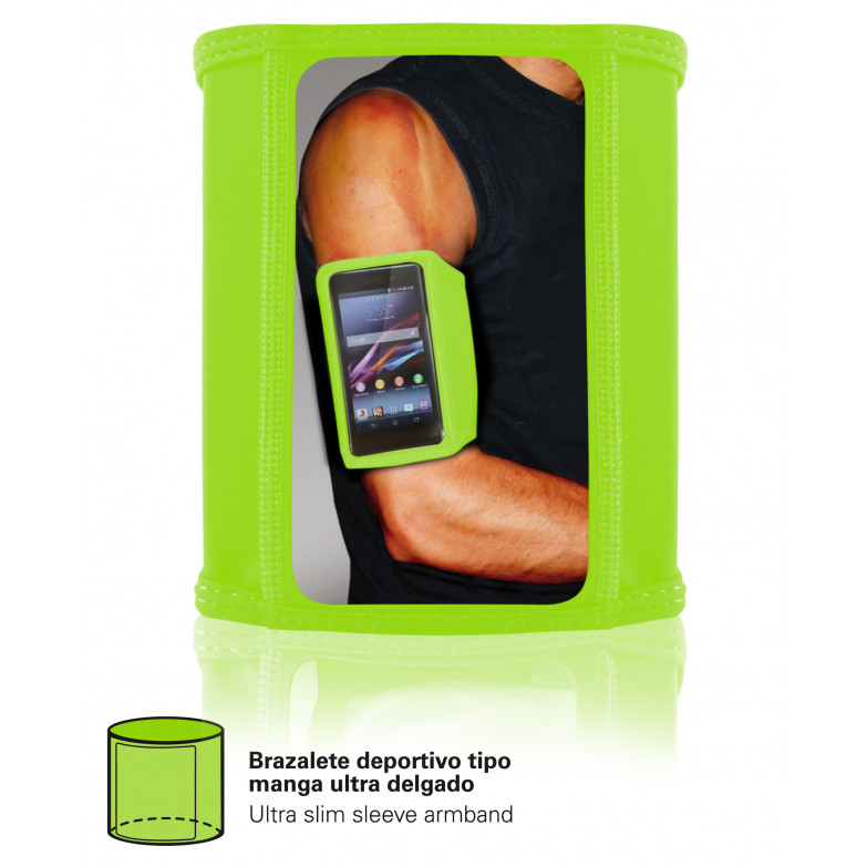 Funda deportiva Universal para smartphone, Flexible, Verde