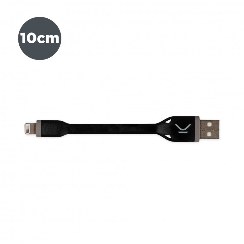 Cable de carga y datos USB-A a Lightning KSIX, Made For iPhone, 10 cm, Negro