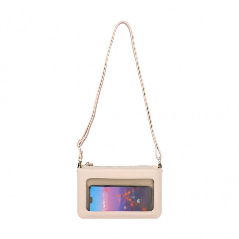 KSIX Universal Bag With Transparent Window For Smartphone Beige