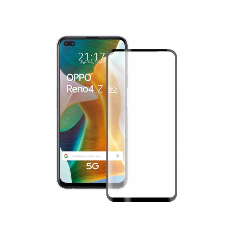 Protector de pantalla para Oppo Reno 4Z 5G, Vidrio templado, Grosor 0,33 mm, Negro