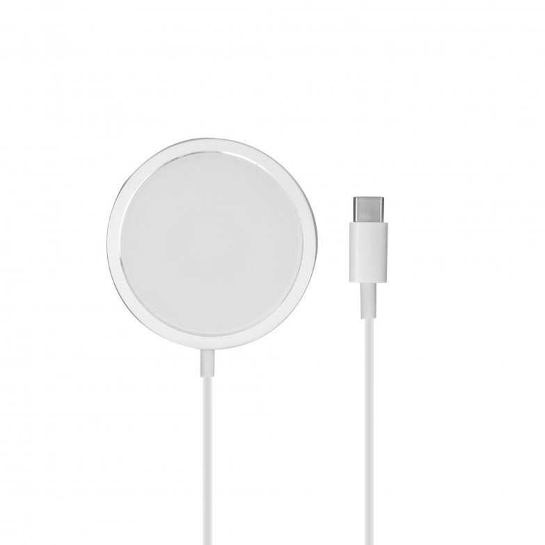 Cargador inalámbrico MagCharge Contact 15 W para iPhone 12 y post, Compatible MagSafe, 1 m, Blanco