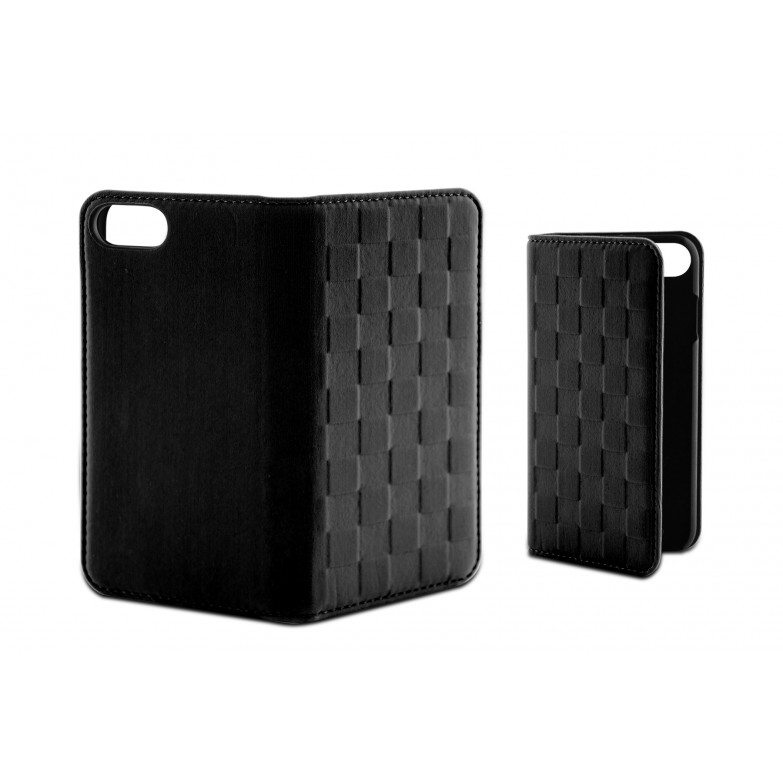 Funda con tapa para iPhone 7 Plus, iPhone 8 Plus, Semirrígida, Standing, Negro