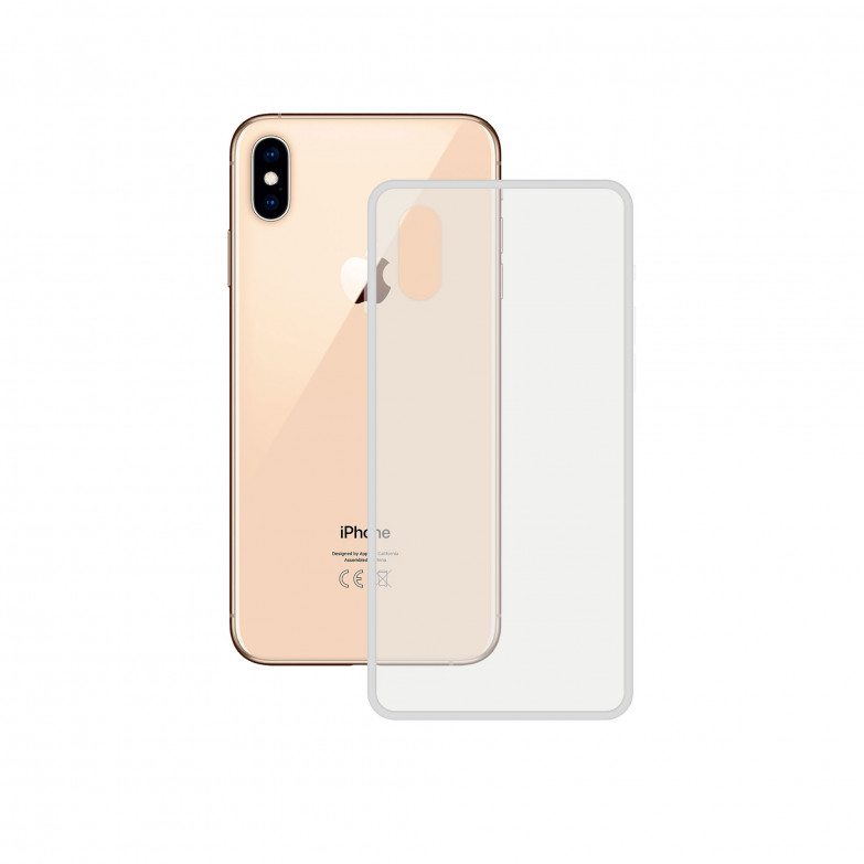 Funda semirrígida para iPhone X/XS, Laterales reforzados, Rígida, Compatible con carga inalámbrica, Transparente