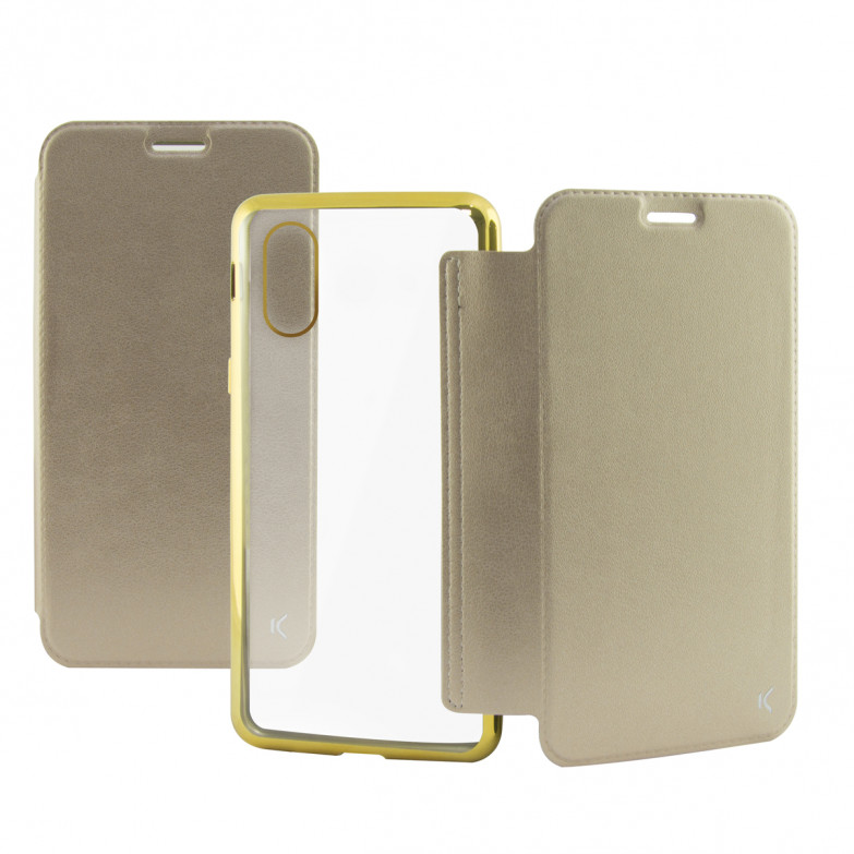 Funda con tapa para iPhone X, iPhone XS, Semirrígida, Amarillo