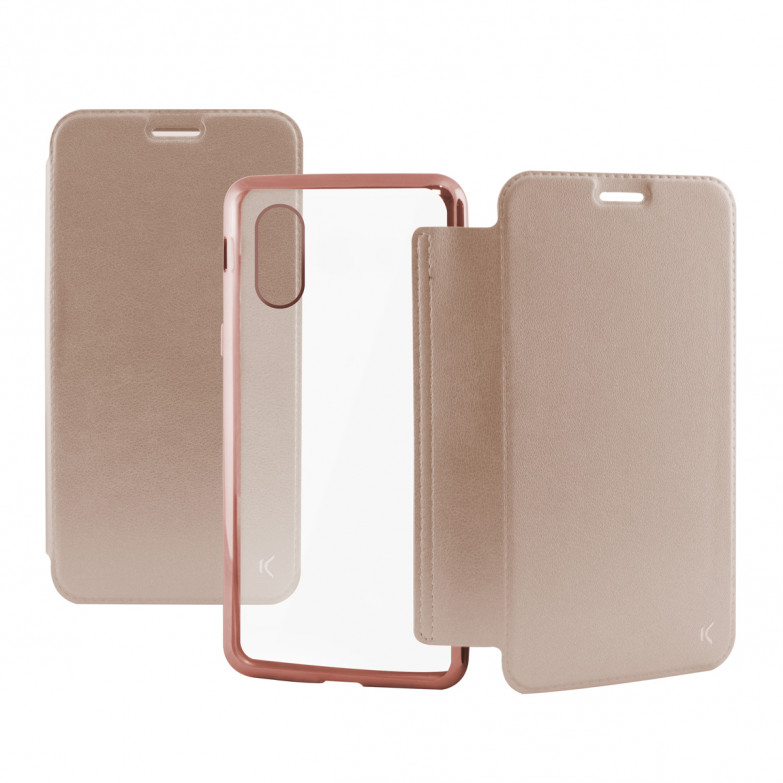 KSIX Metal Folio Case Tpu For Iphone X, Xs Rose Gold