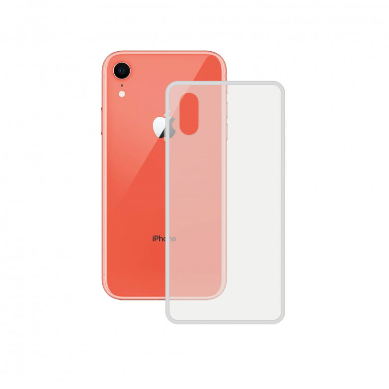 Funda semirrígida para iPhone XR, Laterales reforzados, Rígida, Compatible con carga inalámbrica, Transparente