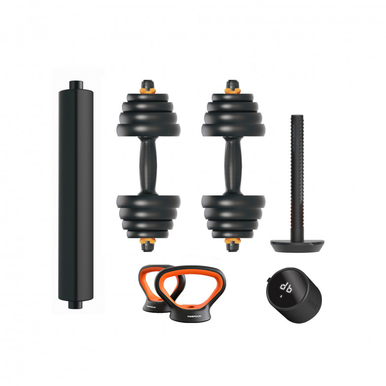 Kit de pesas conectadas V2 30Kg Xiaomi Fed: mancuernas (pesos + barras) + barra + pesa rusa + sensor