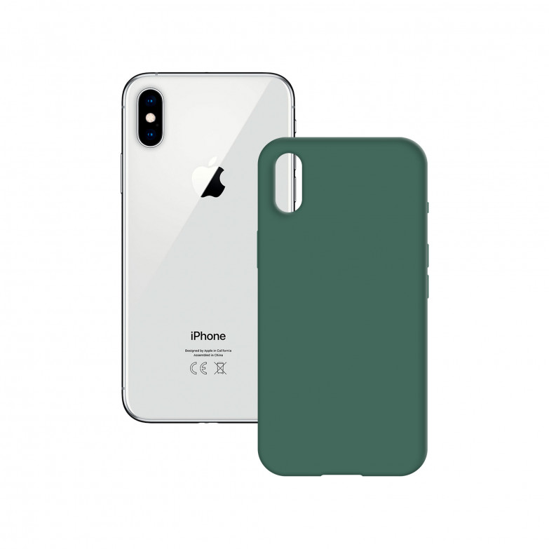 Funda semirrígida para iPhone XS Max, Antideslizante, Interior microfibra, Compatible con carga inalámbrica, Verde