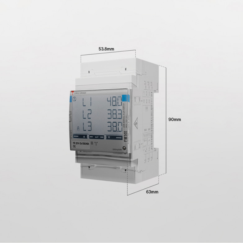 Medidor de potencia MID de Wallbox, Trifásico, 100A/EM112