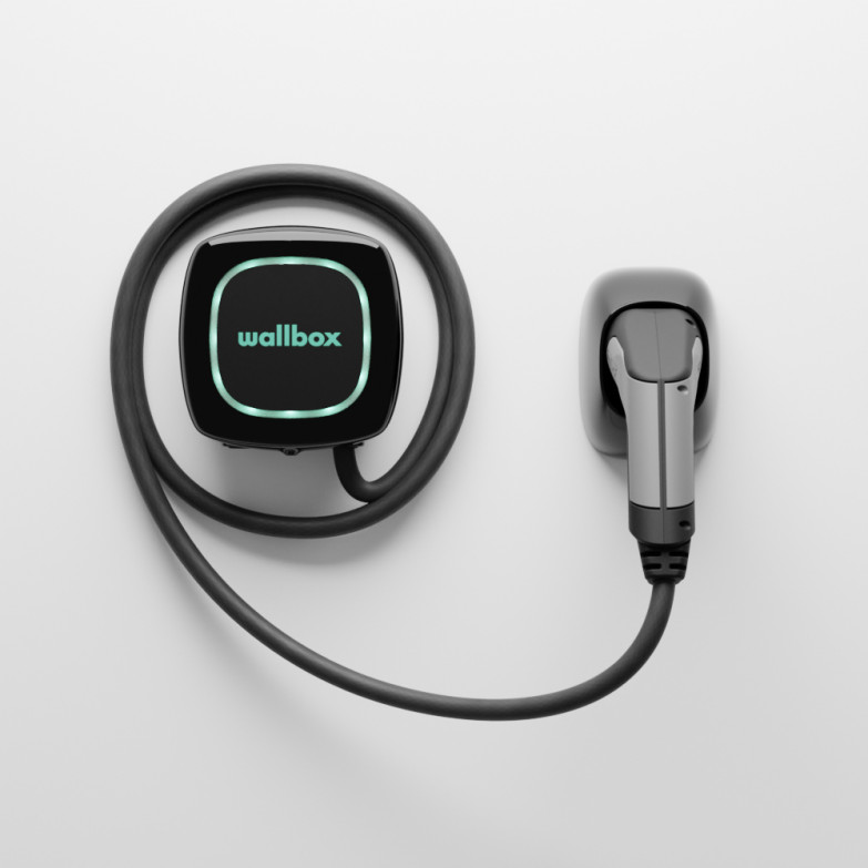 Wallbox Pulsar Electric Charger, 7.4KW, Type 1, 5m cable, App Included, Waterproof, with Power Sharing, Black