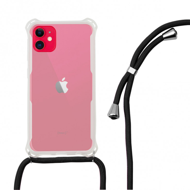 KSIX Lanyard Strap Cover Tpu Transparent For Iphone 11 Black