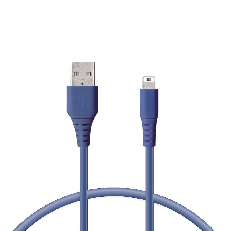 Cable de carga Lightning a USB-A KSIX, Made For iPhone, Compatible carga rápida y transmisión de datos, 1 metro, Azul