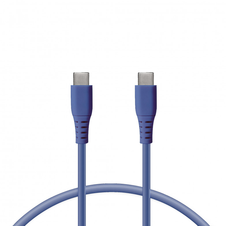 Cable de carga USB-C a USB-C KSIX, Compatible carga ultra rápida y transmisión datos, 1 metro, Azul