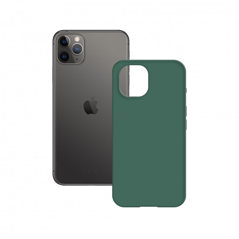 Funda semirrígida para iPhone 11 Pro Max, Antideslizante, Interior microfibra, Compatible con carga inalámbrica, Verde