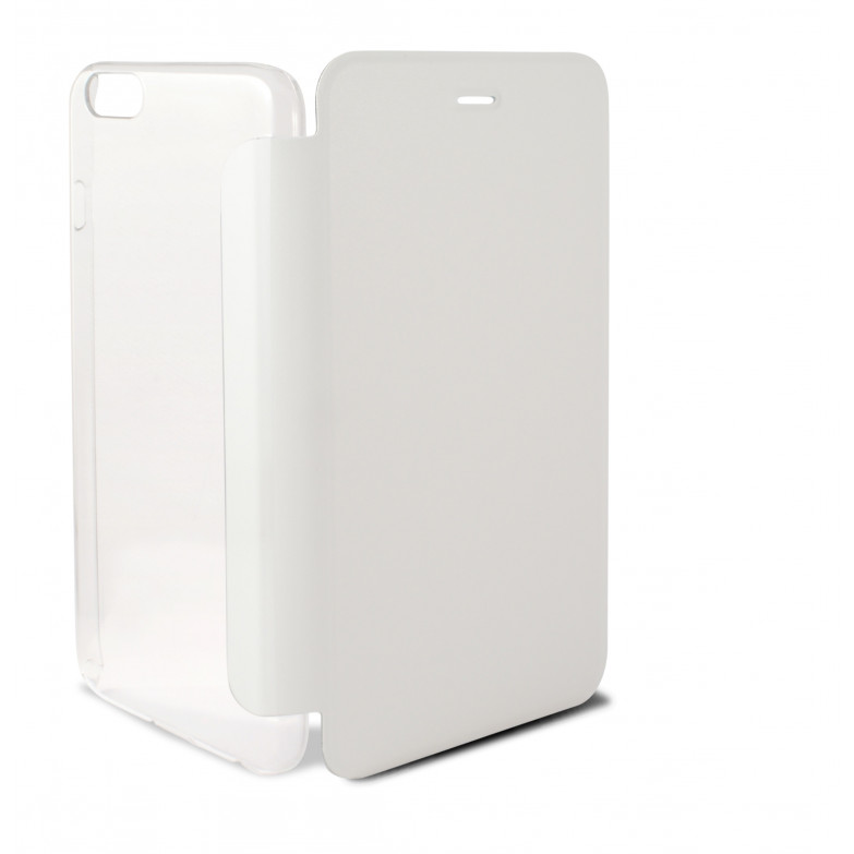 Funda con tapa para iPhone 6, 6S, Semirrígida, Blanco