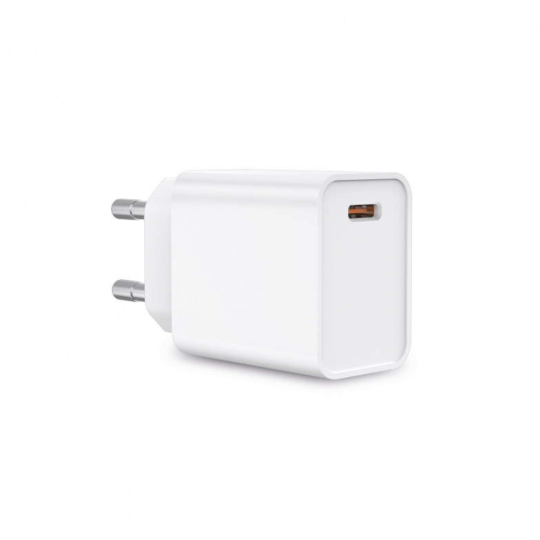 Contact 30W wall charger, PPS, Power Delivery, Ultra fast charge, USB-C port, White