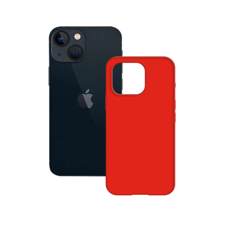 Semi-Rigid Case for iPhone 14, Anti-slip, Microfiber Lining, Wireless Charging Compatible, Red, Packaging Free