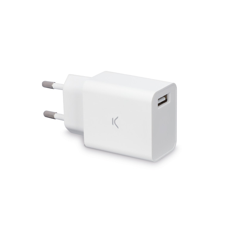 KSIX 12 W wall charger, USB-A port, White