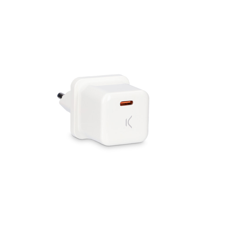 KSIX 20 W wall charger, Power Delivery, Fast charge, USB-C port, White