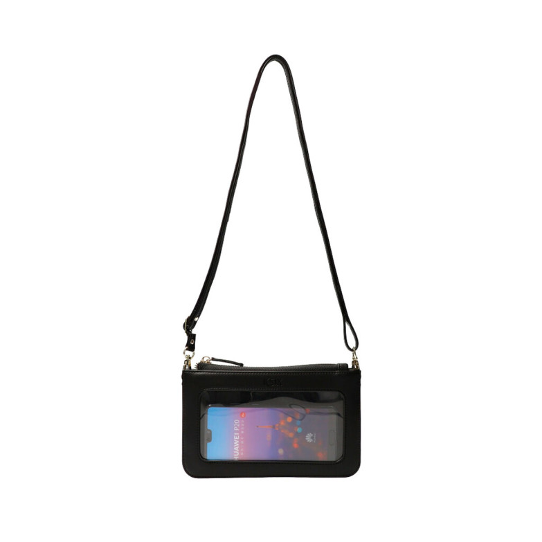 KSIX Universal Bag With Transparent Window For Smartphone Black