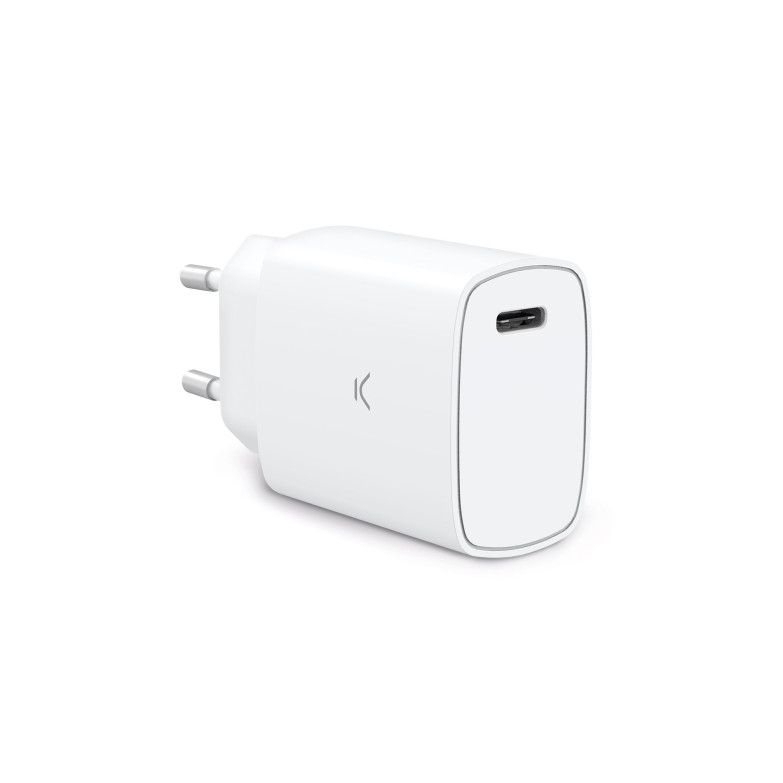 KSIX 20 W wall charger, Power Delivery, Fast charge, USB-C port, White