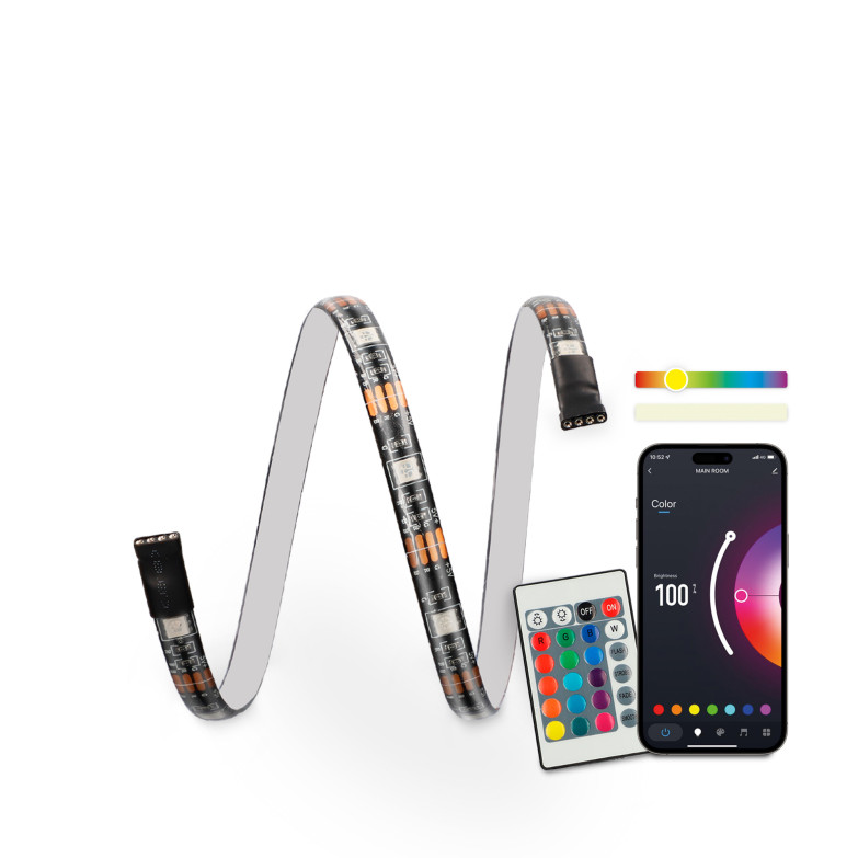 KSIX Colorful TV LED strips, App included, remote control, 16 RGB colors, 4 dinamic modes, 6
strips x 53 cm