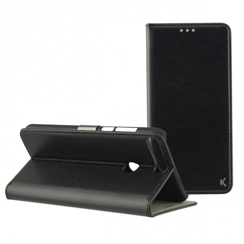 KSIX Standing Folio Case With Magnetic Closure For Huawei Y7 Black