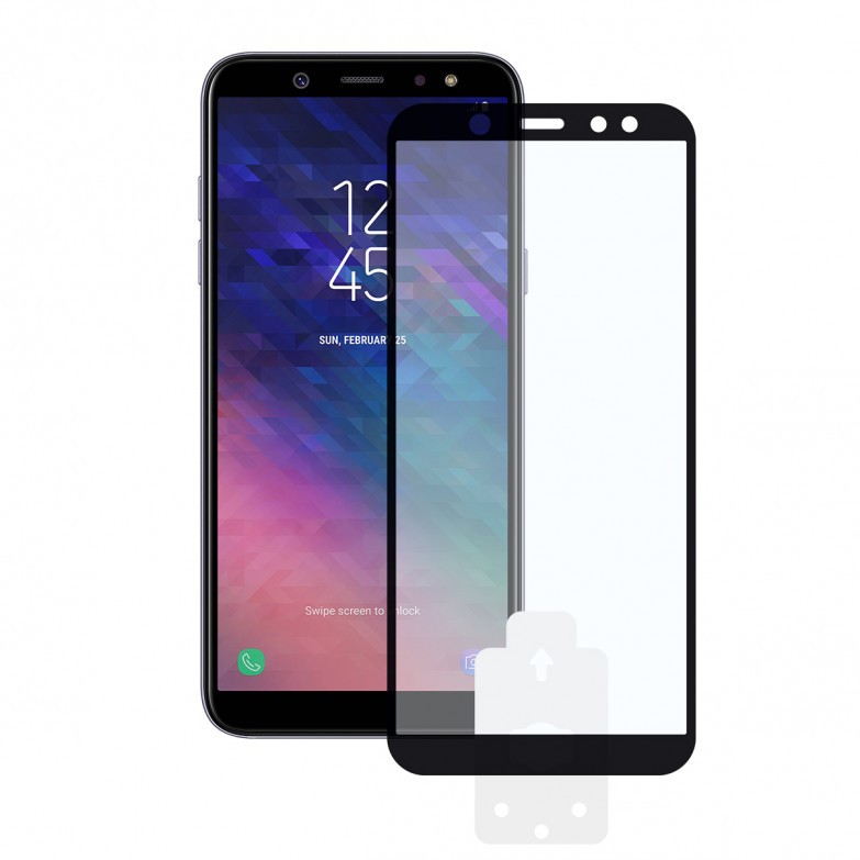 KSIX Machine 2.5d Protector Tempered Glass 9h With Edge For Galaxy A6 2018 Black (1 Unit)