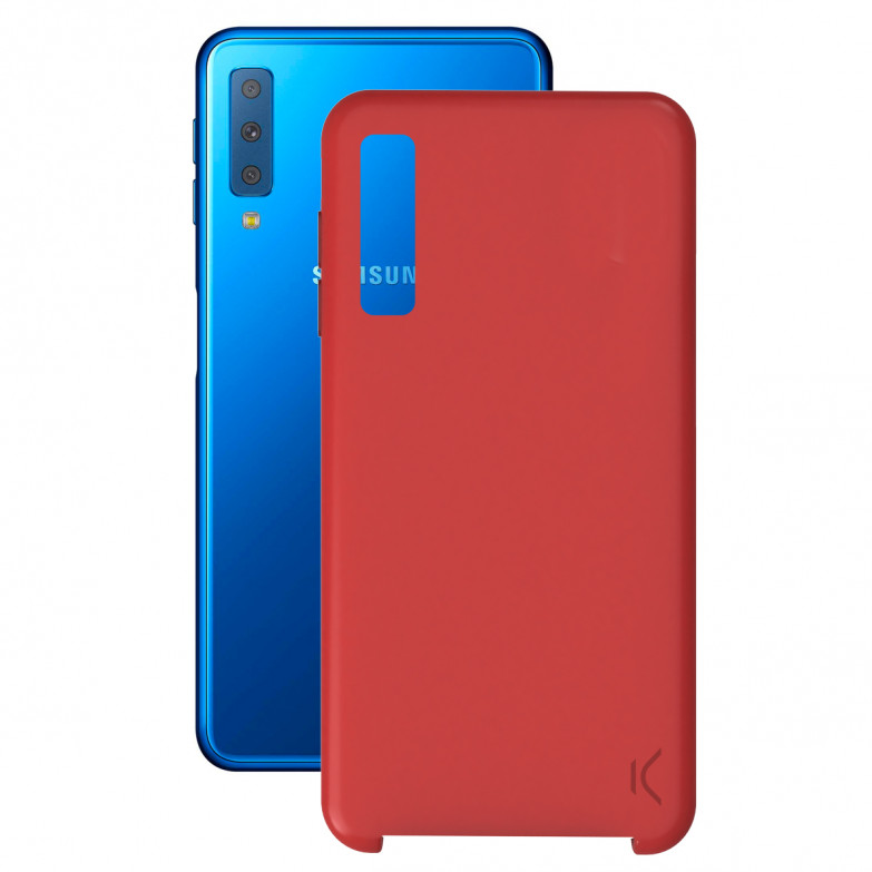 Funda para Samsung Galaxy A7 2018, Semirrígida, Rojo