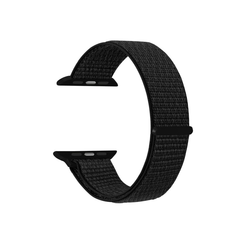 Correa intercambiable de nylon compatible con Apple Watch 42/44/45mm y KSIX Urban 4 y Urban Plus, Negro