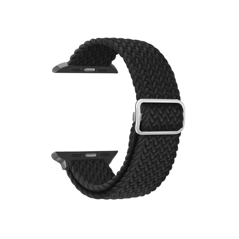 Correa intercambiable trenzada de nylon compatible con Apple Watch 42/44/45mm y KSIX Urban 4 y Urban Plus, Negro