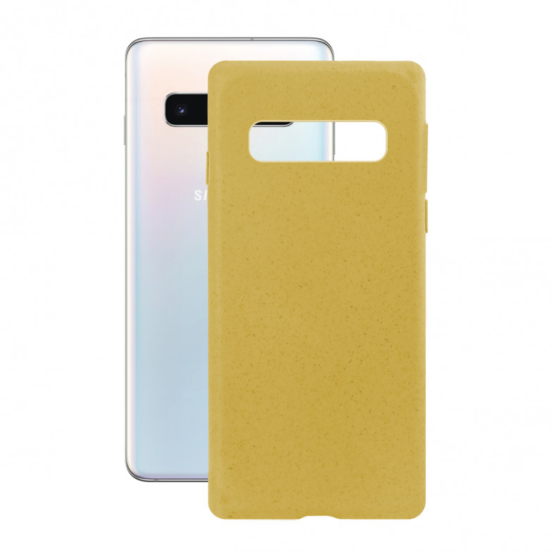 Funda Ecológica para Samsung Galaxy S10, Semirrígida, Amarillo