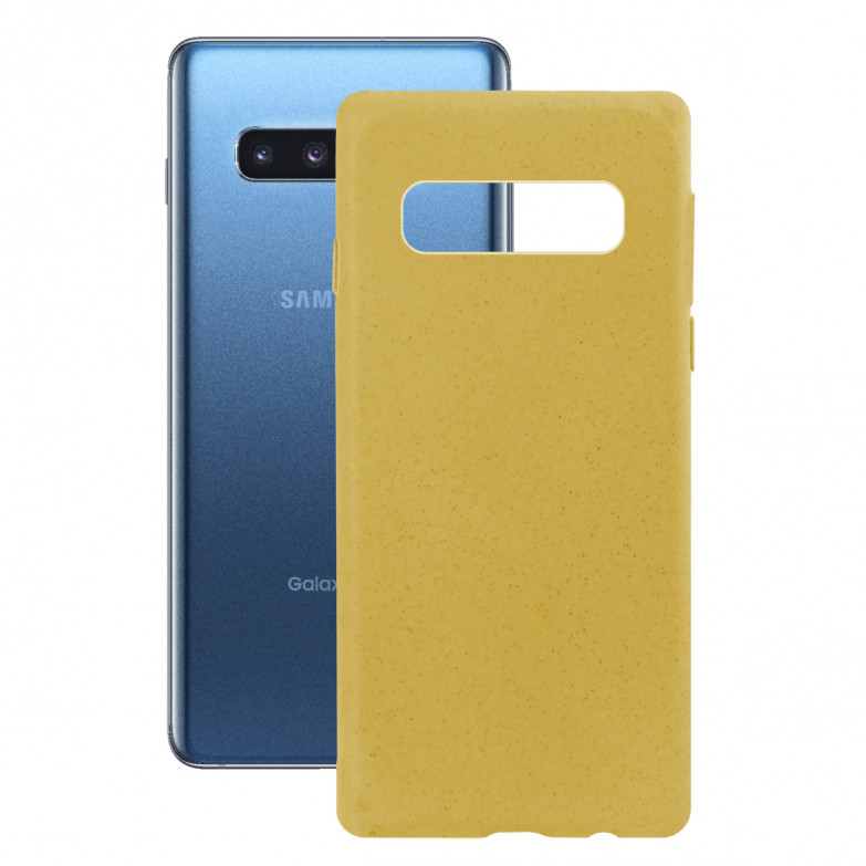 Funda Ecológica para Samsung Galaxy S10 Plus, Semirrígida, Amarillo