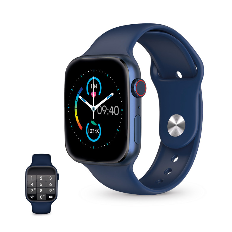 Smartwatch KSIX Urban 4, Pantalla IPS curva 2,15”, Aut. 5 días, Modos deporte y salud, Llamadas, Asistentes de voz, IP68, Azul