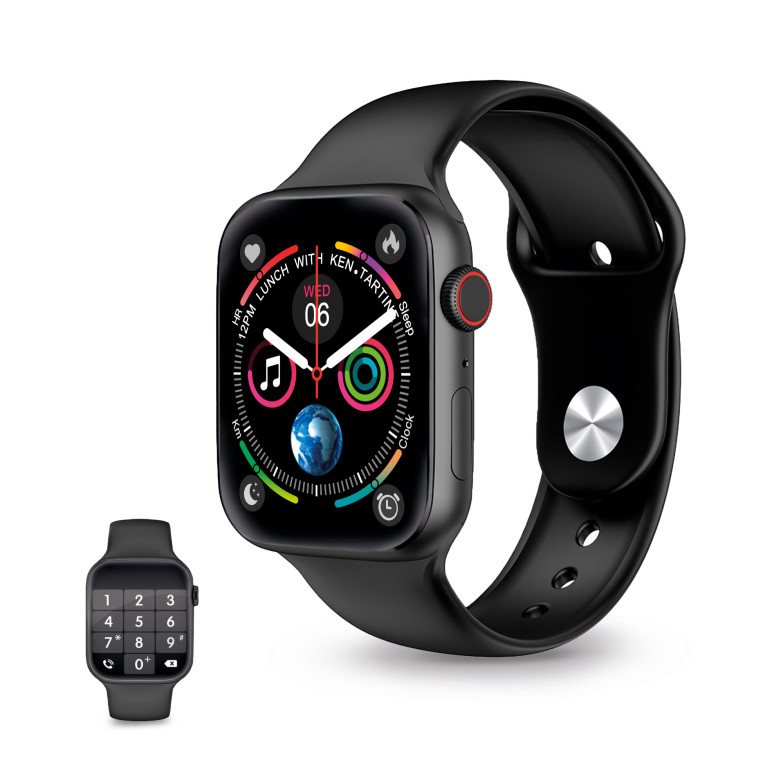 Smartwatch KSIX Urban 4, Pantalla IPS curva 2,15”, Aut. 5 días, Modos deporte y salud, Llamadas, Asistentes de voz, IP68, Negro