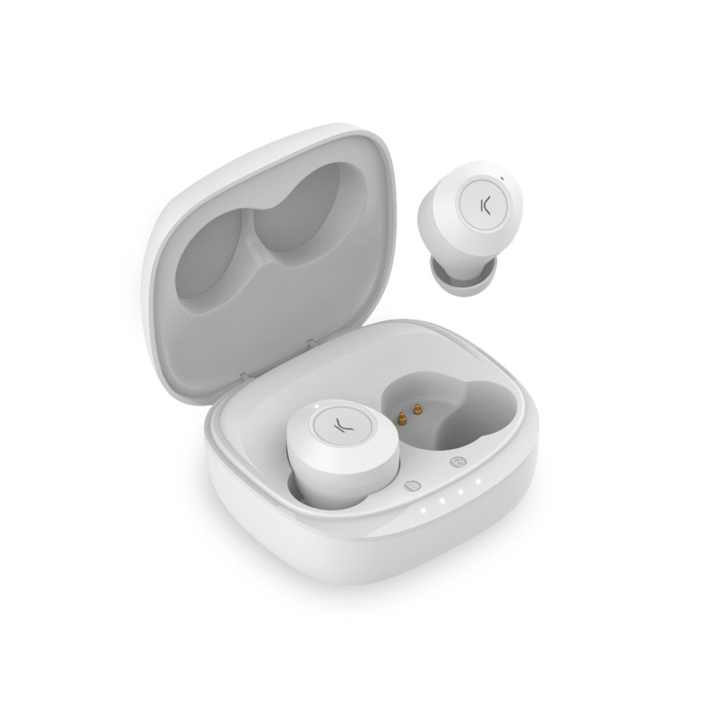 KSIX Oblivion wireless earphones, In-ear button design, 4+15 h autonomy, Touch control, Calls, Voice assistants, White