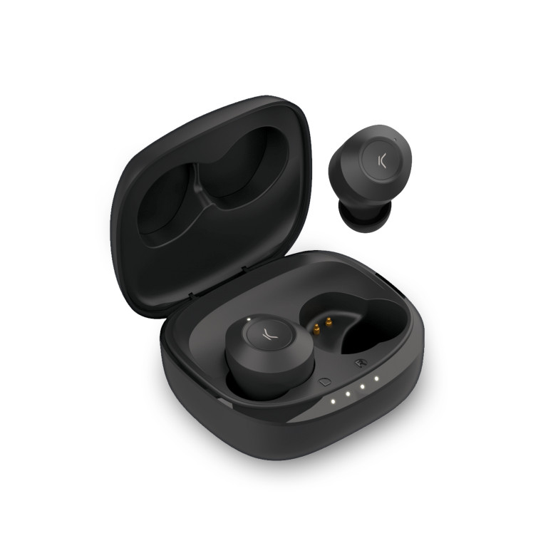 KSIX Oblivion wireless earphones, In-ear button design, 4+15 h autonomy, Touch control, Calls, Voice assistants, Black