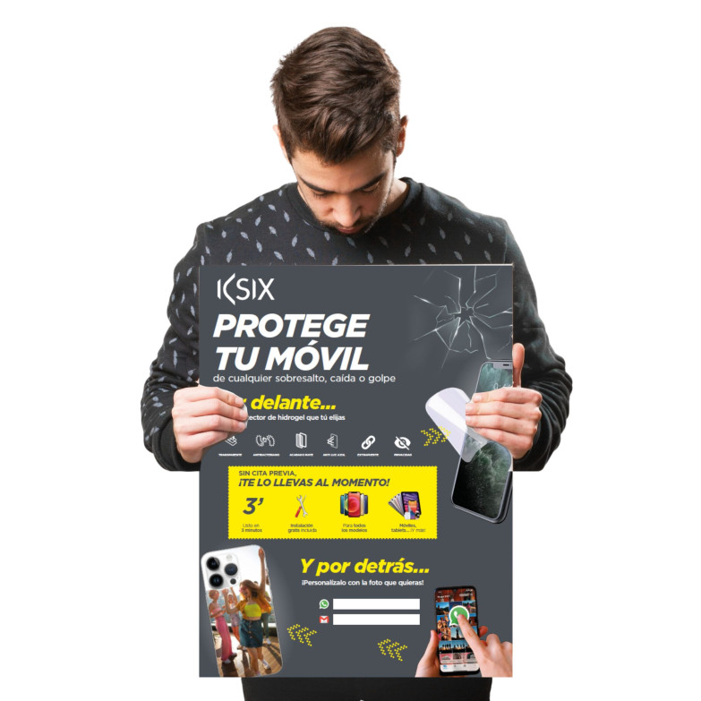 Póster Máquina Plotter KSIX, Medidas y diseño personalizables, Disponible en formato roll-up