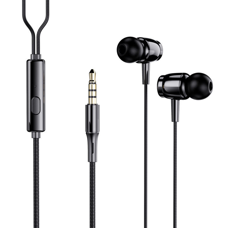 Auriculares con cable Contact, Jack 3.5 mm, Llamadas, Control multifunción, Longitud 1,2 m, IPX3, Negro