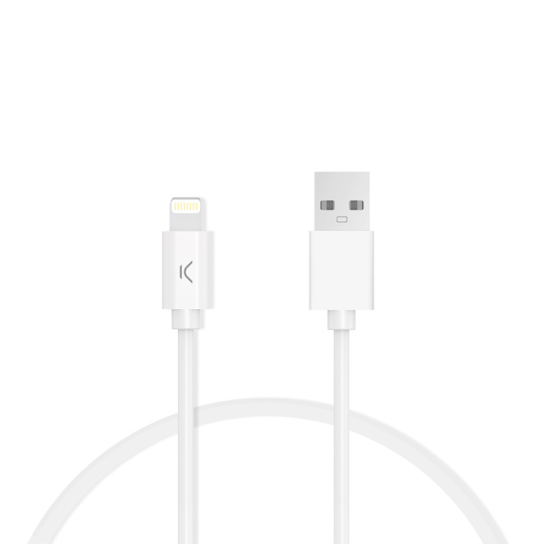 Cable de carga y datos USB-A a Lightning KSIX 12 W, Made For iPhone, 1 m, Blanco